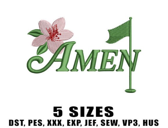 Amen Master Golf Embroidery Design