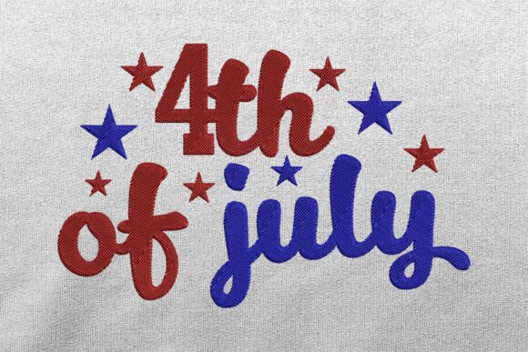 American 4th of July Embroidery Design