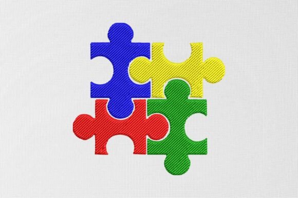 Autism Puzzle Embroidery Design