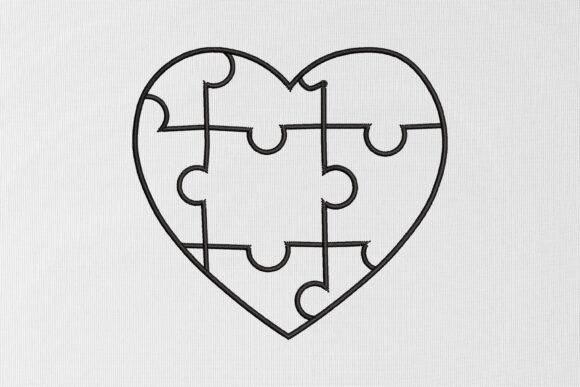 Autism Puzzle Love Embroidery Design