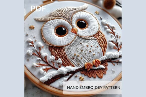 Christmas Owl Embroidery Pattern PDF