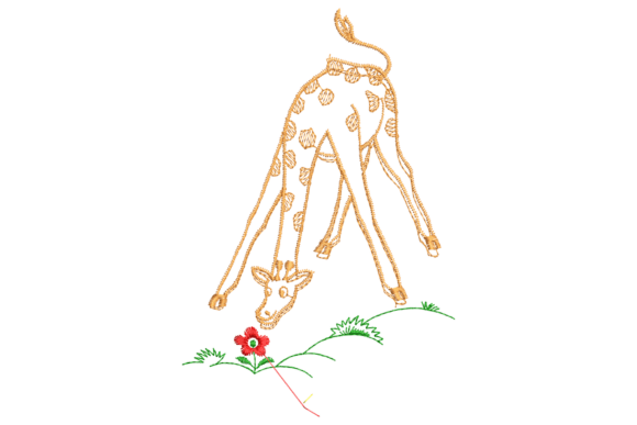 Cute Giraffe Embroidery Design