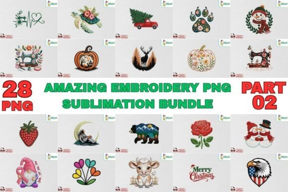 Embroidery PNG Sublimation Bundle