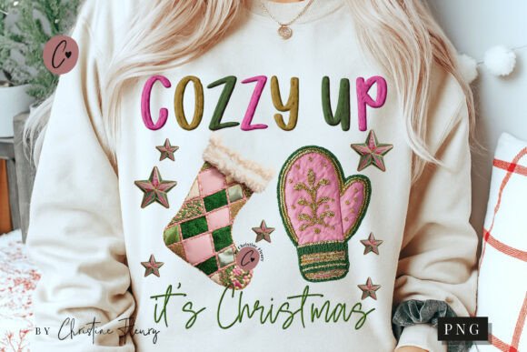 Faux Embroidery Cozy Season PNG
