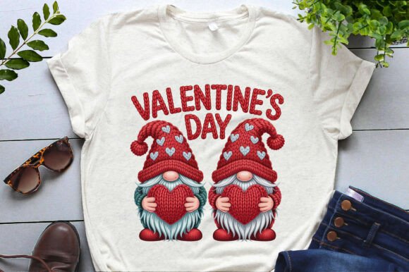 Faux Embroidery Valentine’s Day Gnomes