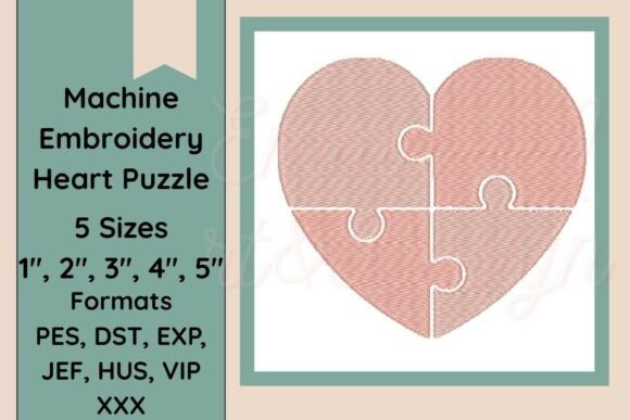 Heart Puzzle Machine Embroidery Design