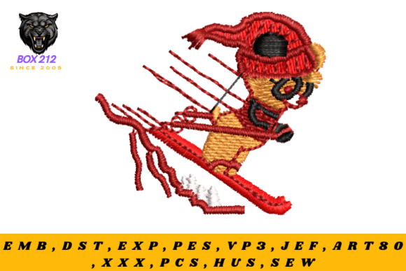 Ice Skater Embroidery Design