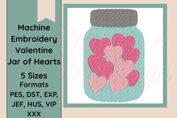 Jar of Hearts Machine Embroidery Design