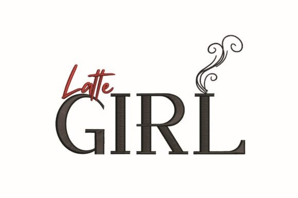 Latte Girl Machine Embroidery Design