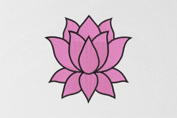 Lotus Flower Embroidery Design