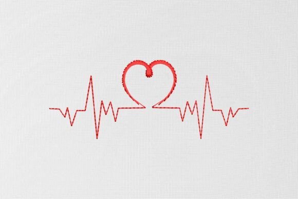 Love Heartbeat Embroidery Design