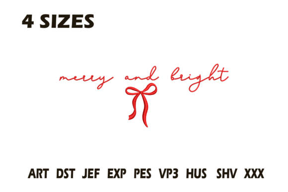Merry and Bright Script Embroidery
