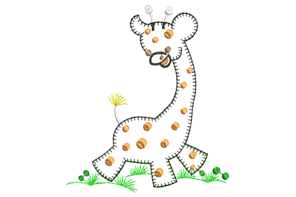 Patchwork Giraffe Embroidery Design