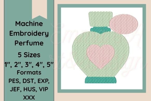 Perfume Bottle Machine Embroidery Design