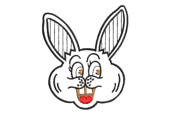 Sweet Bunny Face Machine Embroidery