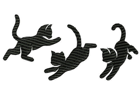Trio Cat Embroidery Design