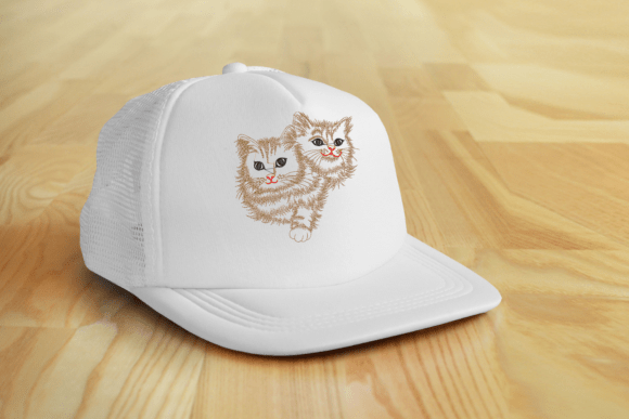 Two Cute Cats Embroidery Design