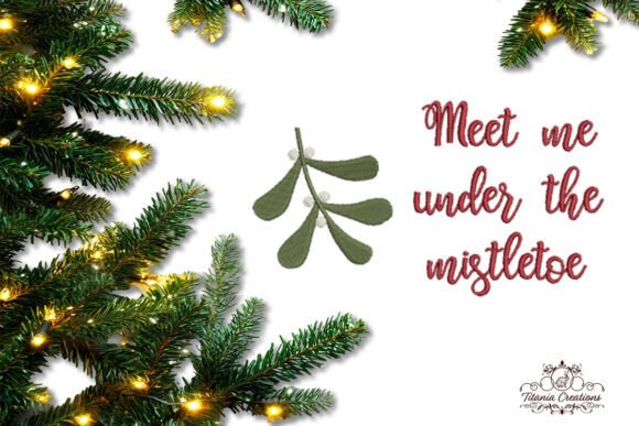 Under the Mistletoe Machine Embroidery