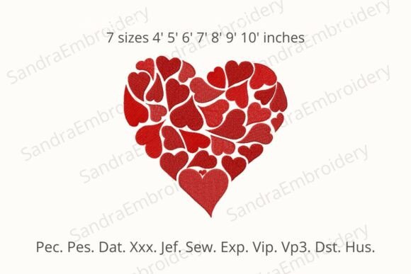 Valentine's Day Heart Machine Embroidery
